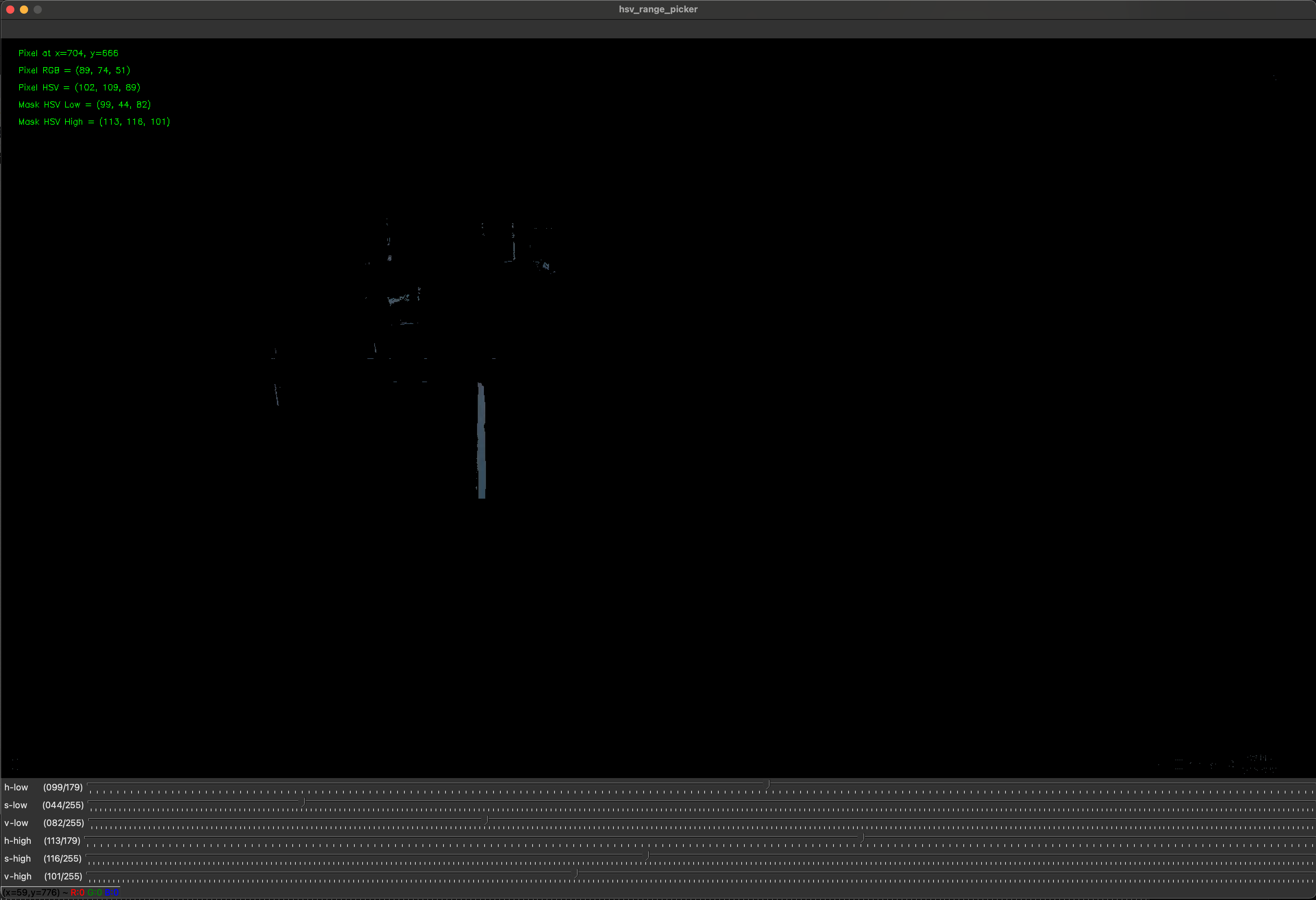 A masked screenshot in the hsv_picker.sh script